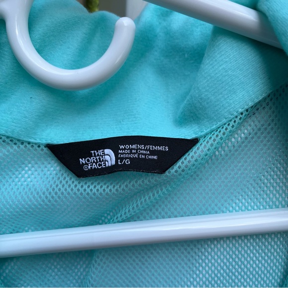 Water Resistant The North Face Rain Jacket, Blue and Turquoise - Picture 4 of 5